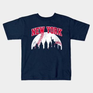 Vintage New York Skyline City Gameday Retro Vintage USA Kids T-Shirt